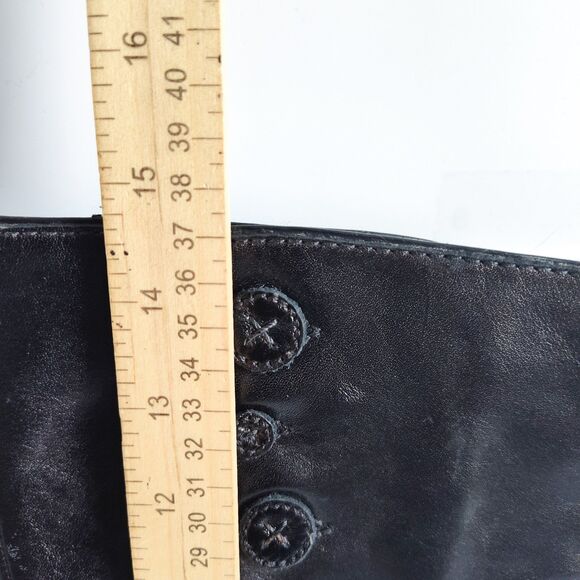 Clarks Indigo Leather Knee High Tall Boots Black Size 8 Whimsical Spool Heel Zip - Picture 13 of 14